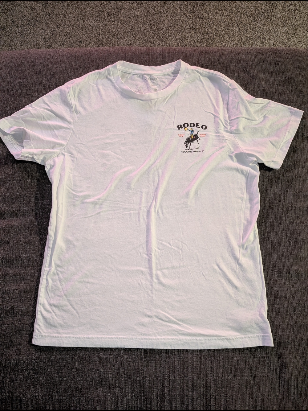 White Rodeo Graphic Short Sleeve Tee Big Back Graphic